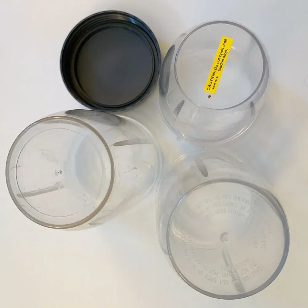 3 NutriBullet Bullet Blender Cups Smoothies OEM 16oz (2) and 8oz (1) and Lid (1)